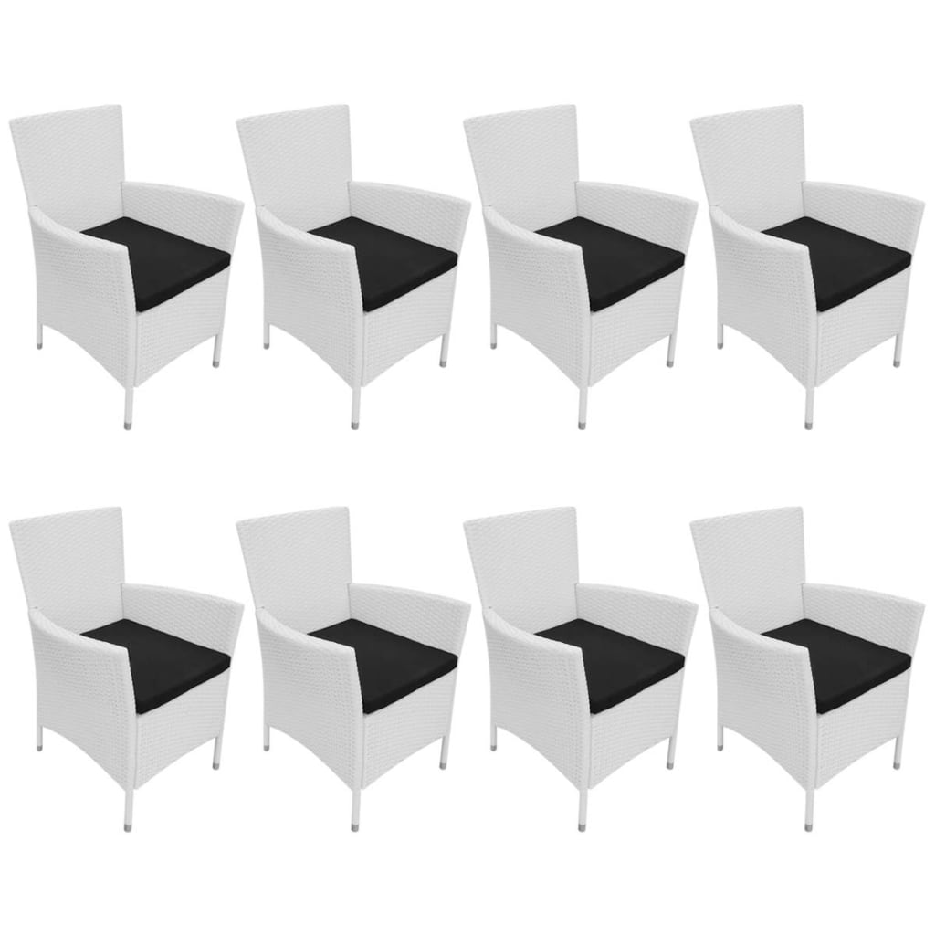 9-Delige Tuinset Poly Rattan Crème 8
