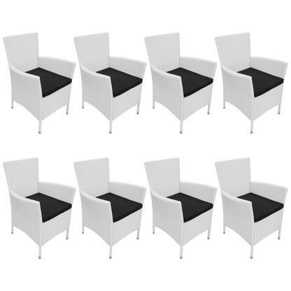 9-Delige Tuinset Poly Rattan Crème 8