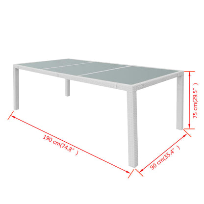 9-Delige Tuinset Poly Rattan Crème 8