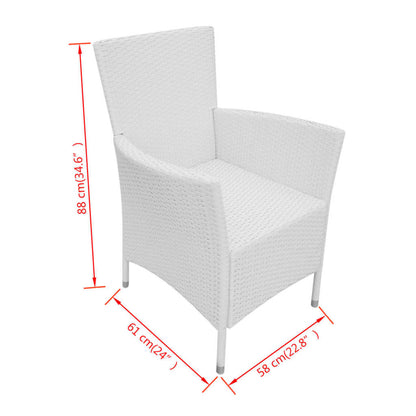 9-Delige Tuinset Poly Rattan Crème 8