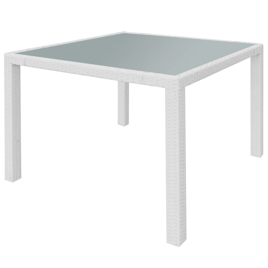 -Delige Tuinset Poly Rattan Crème 5 90 cm tafellengte Wit