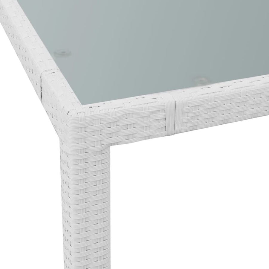 -Delige Tuinset Poly Rattan Crème 5 90 cm tafellengte Wit