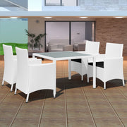 Tuinset poly rattan crèmewit 5-delig