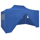 Partytent 3x4,5 m blauw met 4 zijwanden