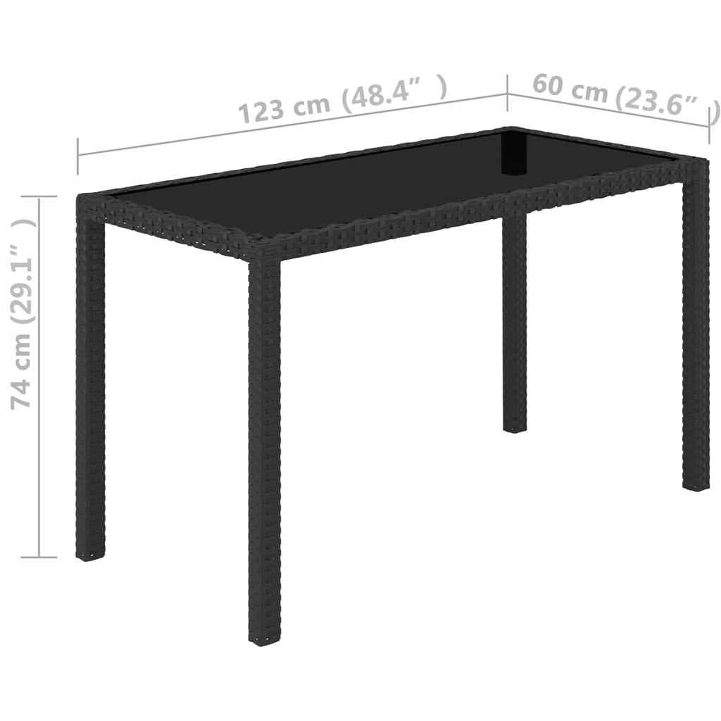 5-Delige Tuinset Met Kussens Poly Rattan Zwart en wit
