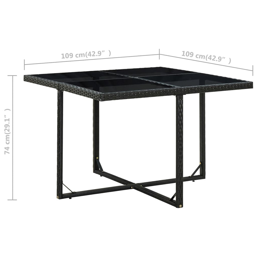 -Delige Tuinset Met Kussens Poly Rattan Zwart en wit