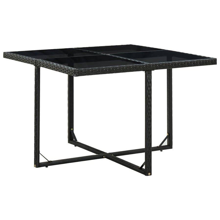 -Delige Tuinset Met Kussens Poly Rattan Zwart en wit