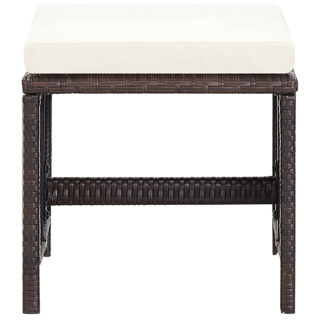 5-Delige Tuinset Met Kussens Poly Rattan Bruin