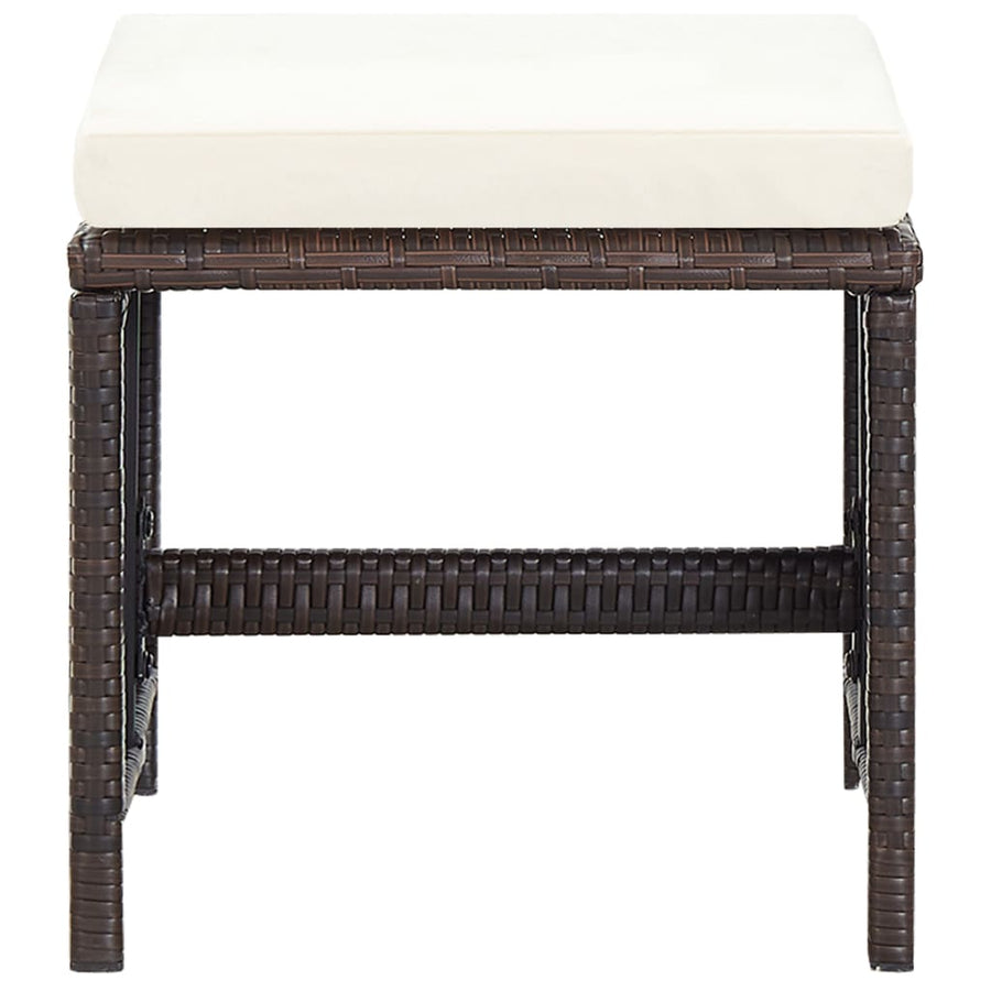 5-Delige Tuinset Met Kussens Poly Rattan Bruin