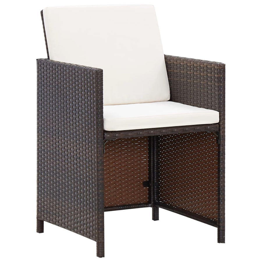 5-Delige Tuinset Met Kussens Poly Rattan Bruin