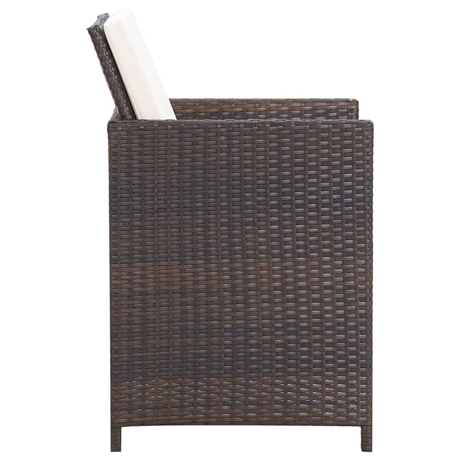 5-Delige Tuinset Met Kussens Poly Rattan Bruin