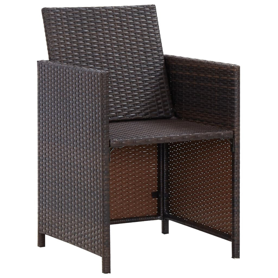 11-Delige Tuinset Met Kussens Poly Rattan Bruin Bruin