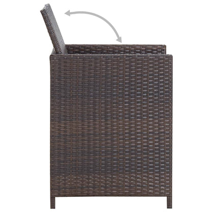 11-Delige Tuinset Met Kussens Poly Rattan Bruin Bruin