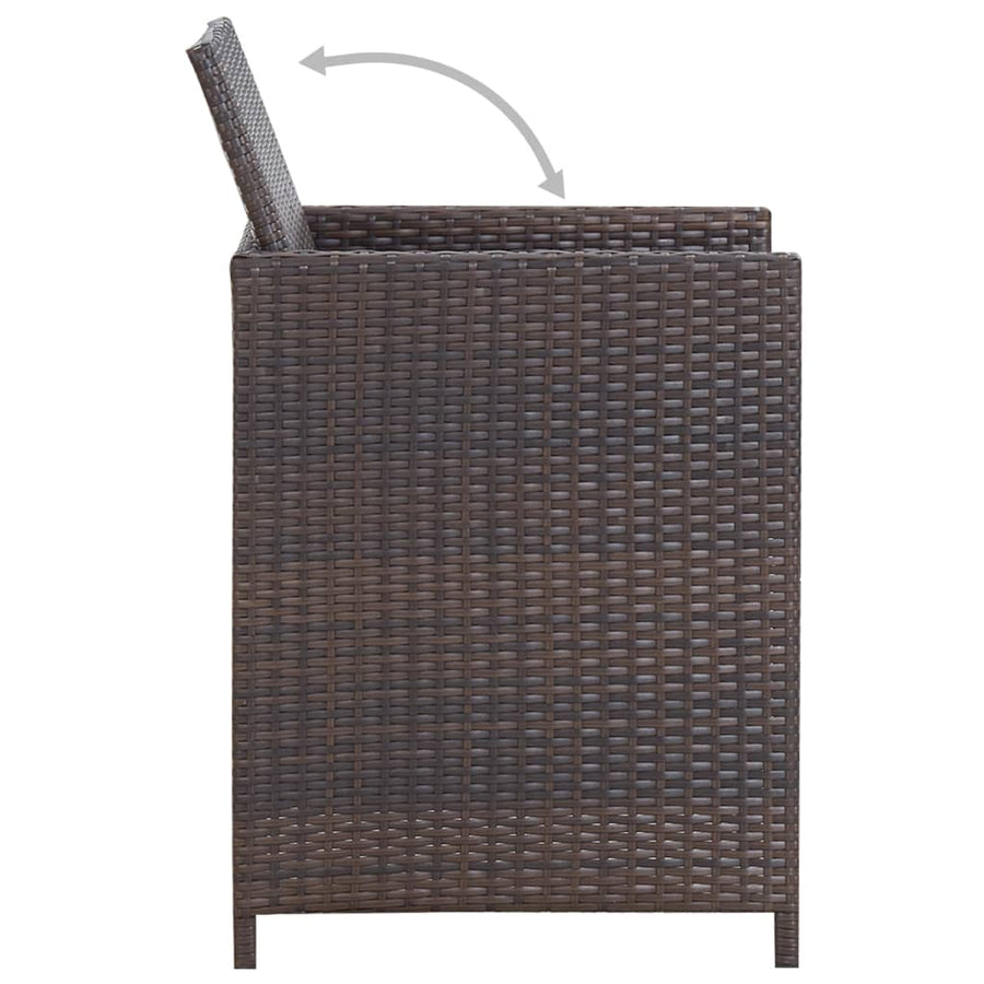 11-Delige Tuinset Met Kussens Poly Rattan Bruin Bruin
