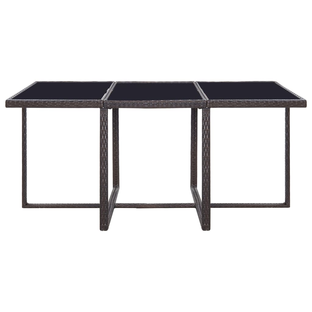 11-Delige Tuinset Met Kussens Poly Rattan Bruin Bruin