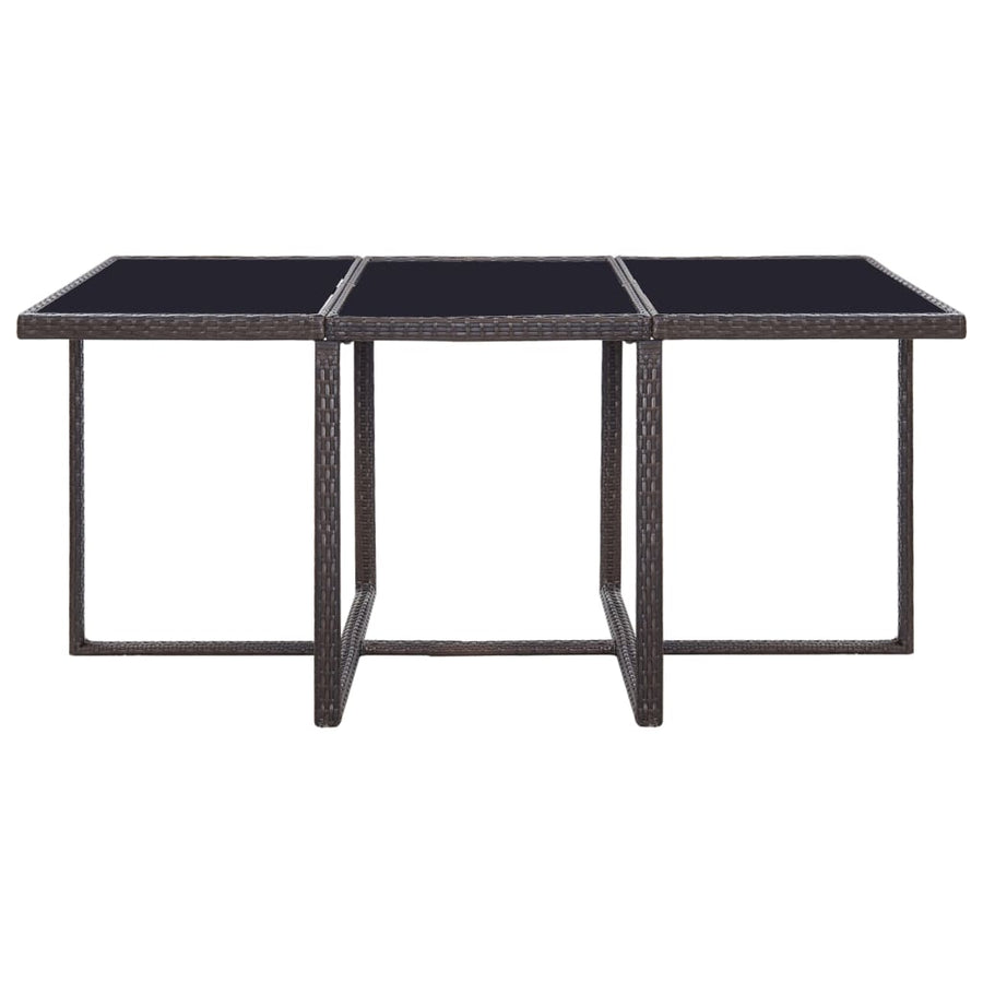 11-Delige Tuinset Met Kussens Poly Rattan Bruin Bruin
