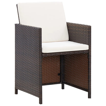 11-Delige Tuinset Met Kussens Poly Rattan Bruin Bruin