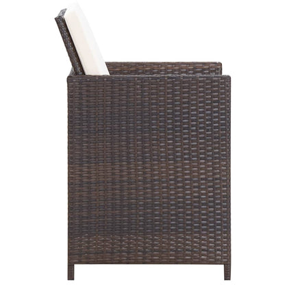 11-Delige Tuinset Met Kussens Poly Rattan Bruin Bruin