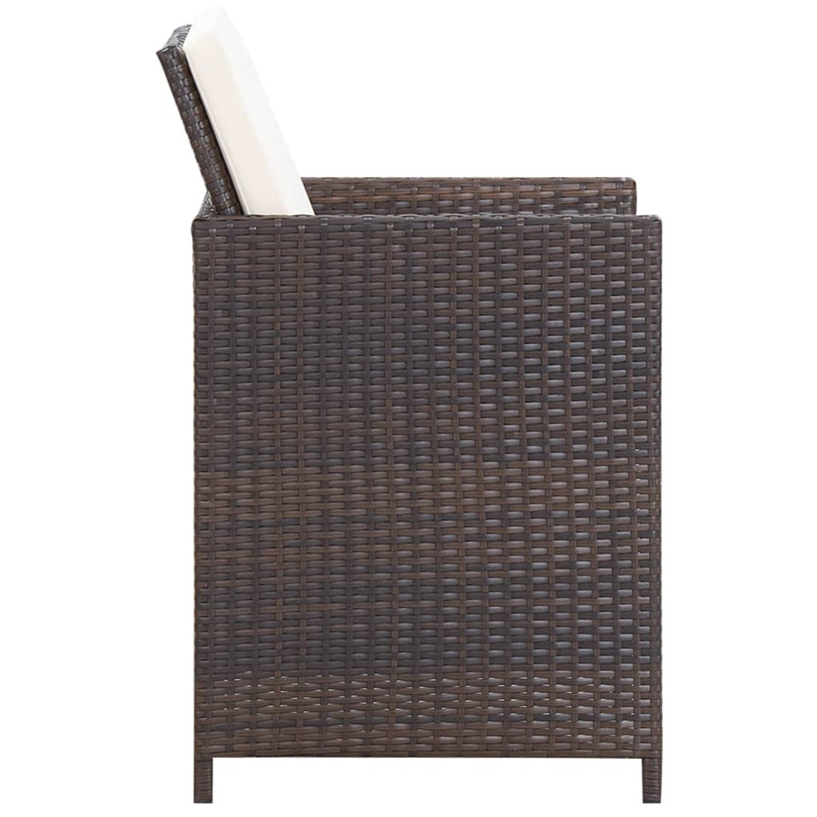 11-Delige Tuinset Met Kussens Poly Rattan Bruin Bruin