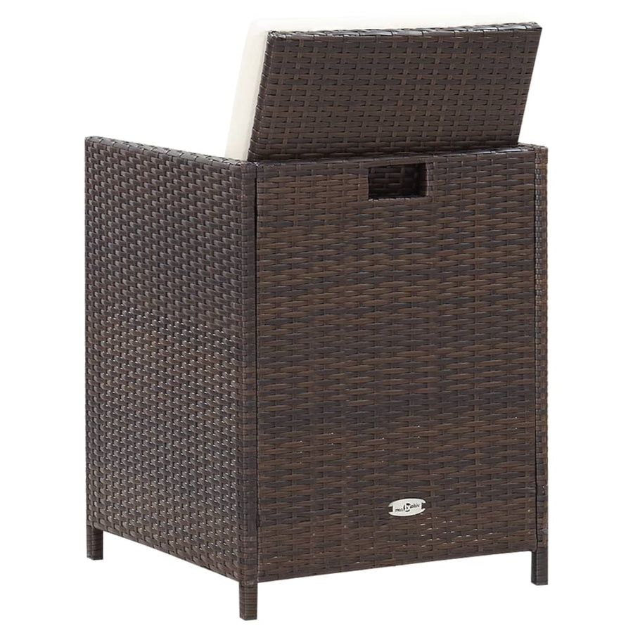 11-Delige Tuinset Met Kussens Poly Rattan Bruin Bruin