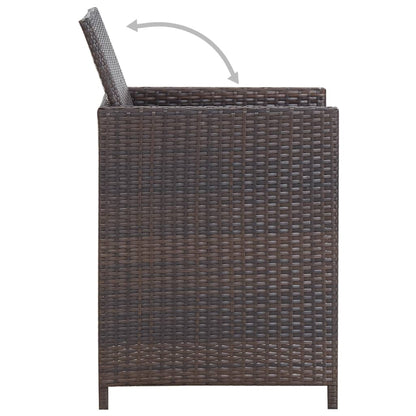 13-Delige Tuinset Met Kussens Poly Rattan Bruin 225 cm tafellengte 8x Fauteuil + 4x voetensteun + Tafel