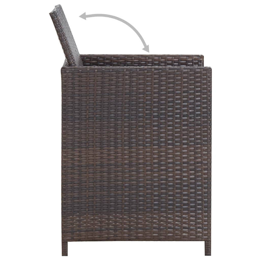 13-Delige Tuinset Met Kussens Poly Rattan Bruin 225 cm tafellengte 8x Fauteuil + 4x voetensteun + Tafel