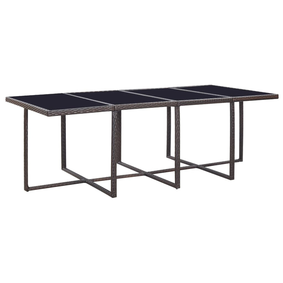 13-Delige Tuinset Met Kussens Poly Rattan Bruin 225 cm tafellengte 8x Fauteuil + 4x voetensteun + Tafel
