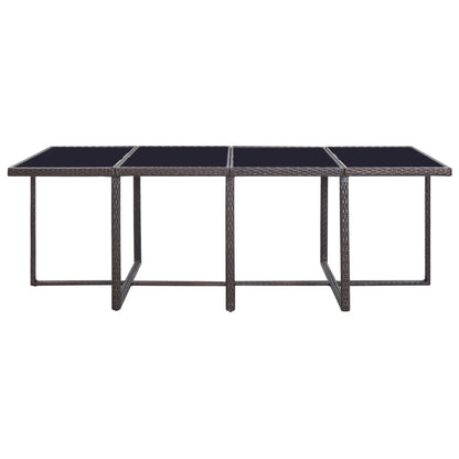 13-Delige Tuinset Met Kussens Poly Rattan Bruin 225 cm tafellengte 8x Fauteuil + 4x voetensteun + Tafel