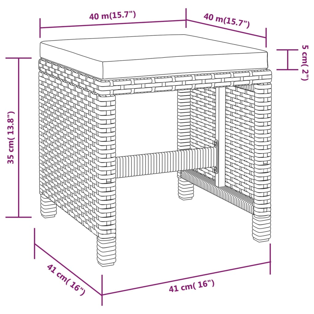 Tuinset Poly Rattan En Acaciahout Zwart 5