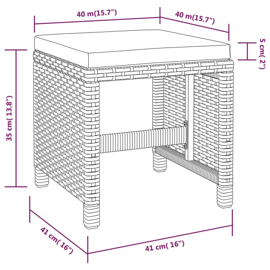 Tuinset Poly Rattan En Acaciahout Zwart 5