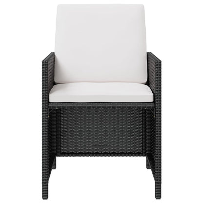 -Delige Tuinset Poly Rattan En Acaciahout Zwart en bruin
