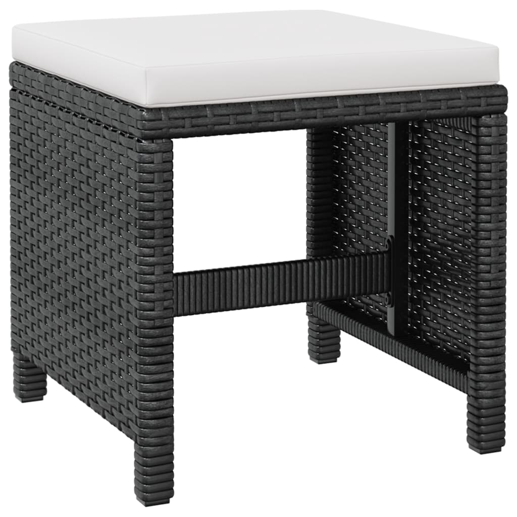 -Delige Tuinset Poly Rattan En Acaciahout Zwart en bruin