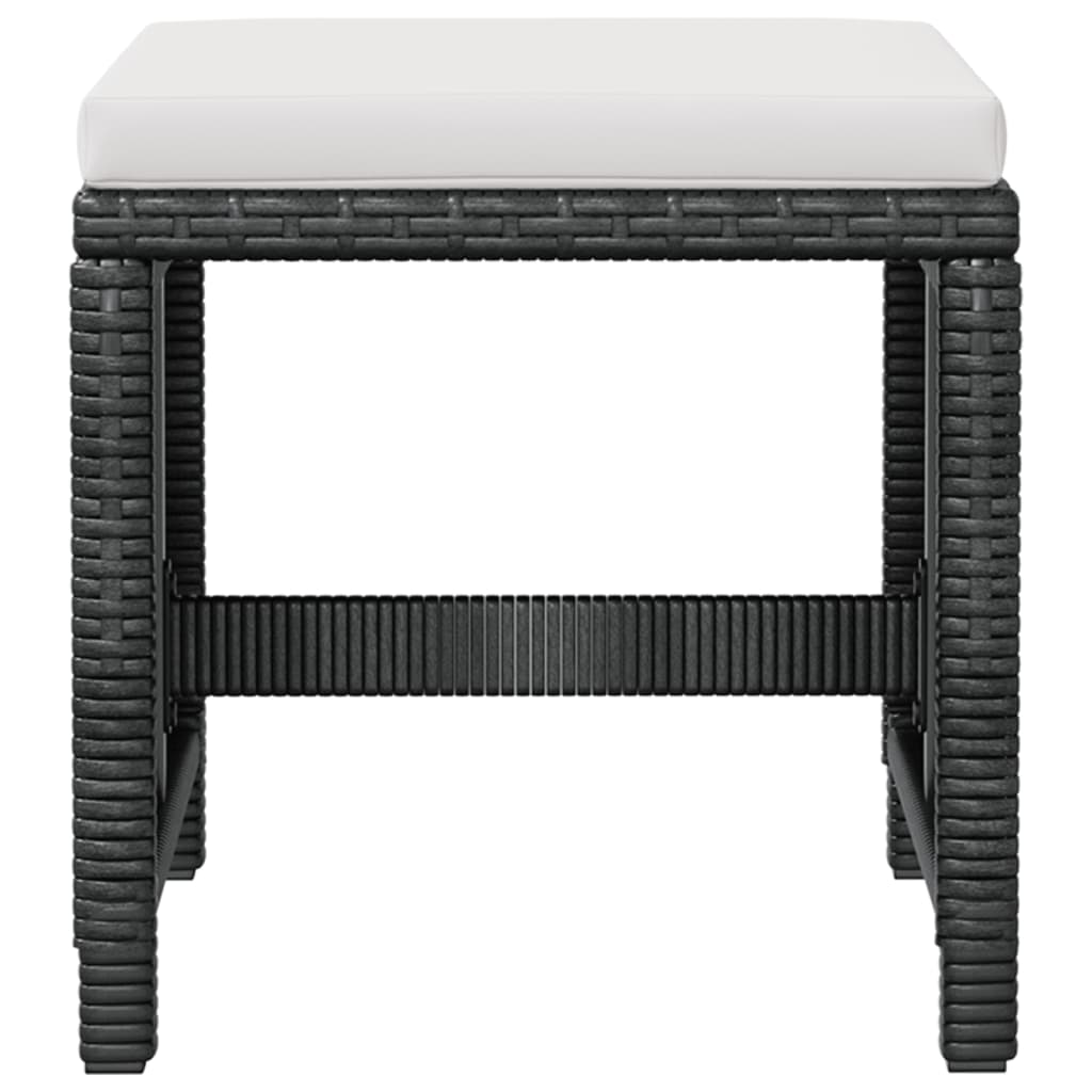 -Delige Tuinset Poly Rattan En Acaciahout Zwart en bruin