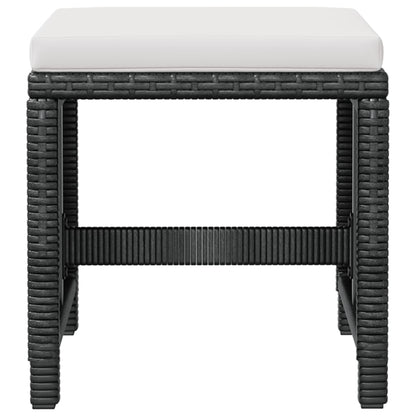 -Delige Tuinset Poly Rattan En Acaciahout Zwart en bruin