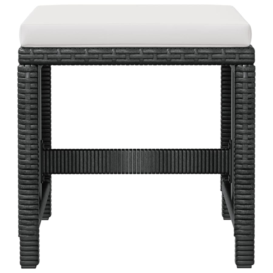 -Delige Tuinset Poly Rattan En Acaciahout Zwart en bruin