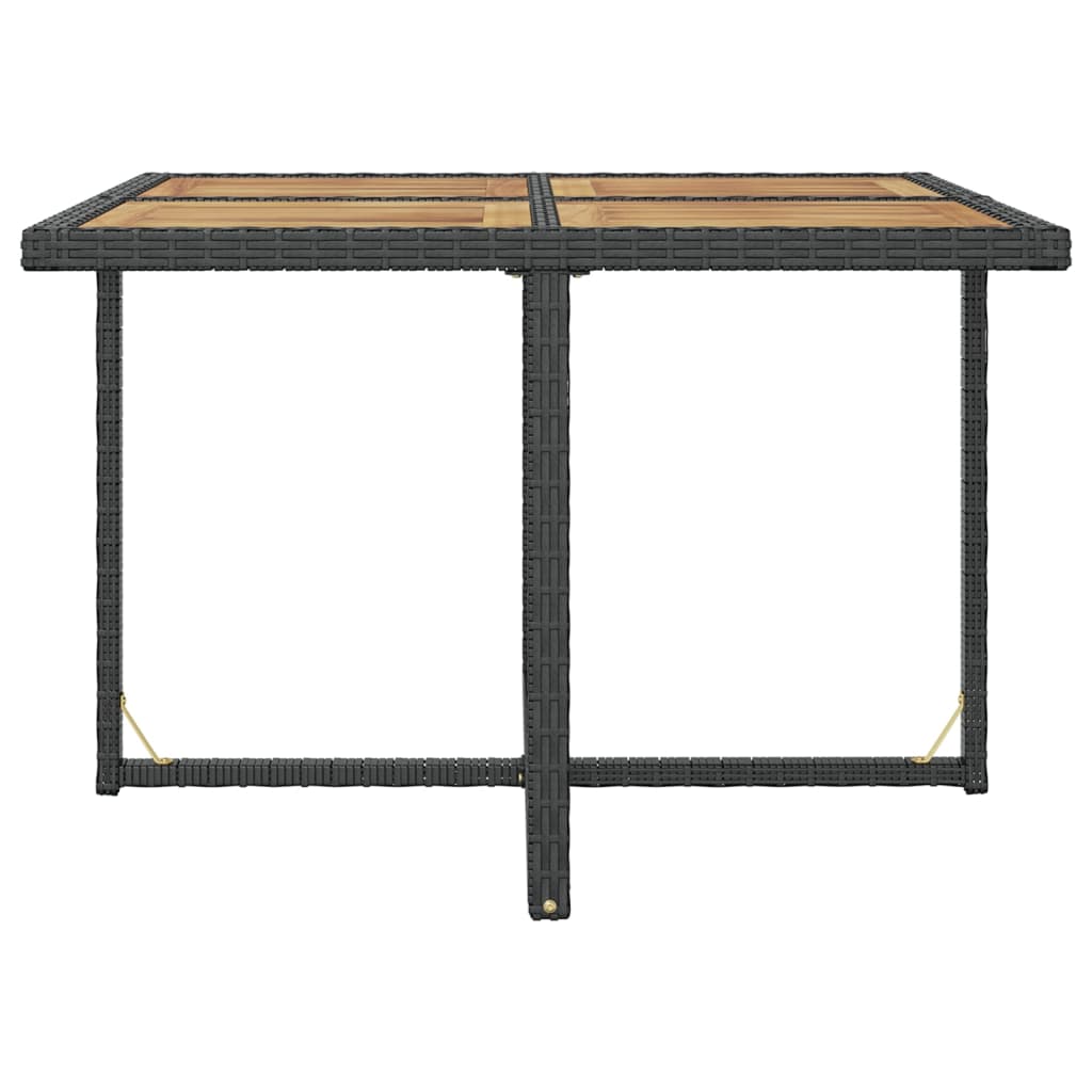 -Delige Tuinset Poly Rattan En Acaciahout Zwart en bruin