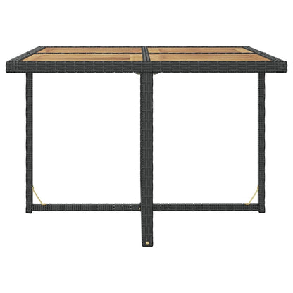 -Delige Tuinset Poly Rattan En Acaciahout Zwart en bruin