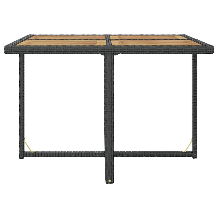 -Delige Tuinset Poly Rattan En Acaciahout Zwart en bruin