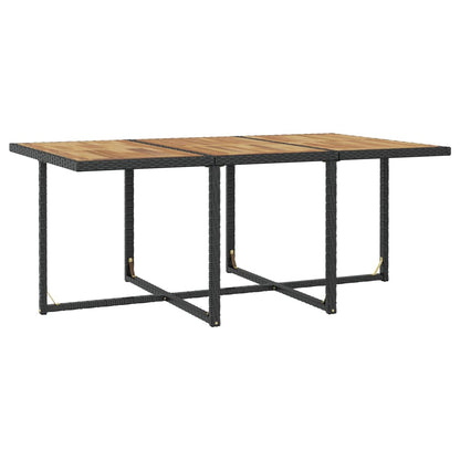 1 Tuinset Poly Rattan En Acaciahout Zwart En Bruin 1