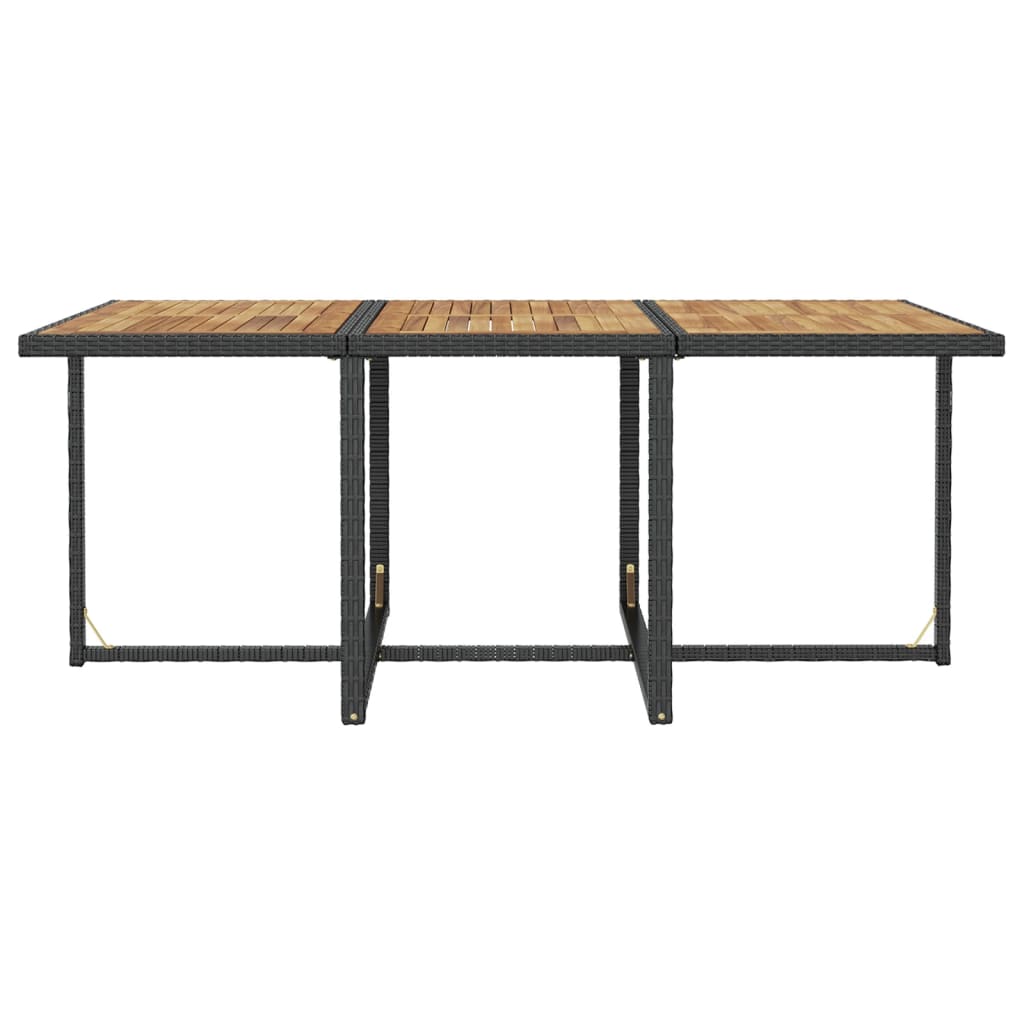 1 Tuinset Poly Rattan En Acaciahout Zwart En Bruin 1