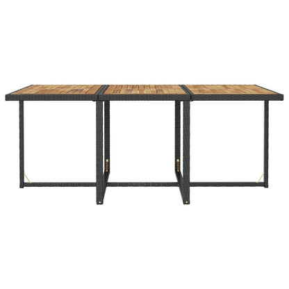 1 Tuinset Poly Rattan En Acaciahout Zwart En Bruin 1