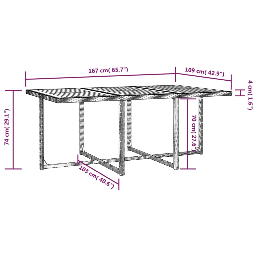 1 Tuinset Poly Rattan En Acaciahout Zwart En Bruin 1