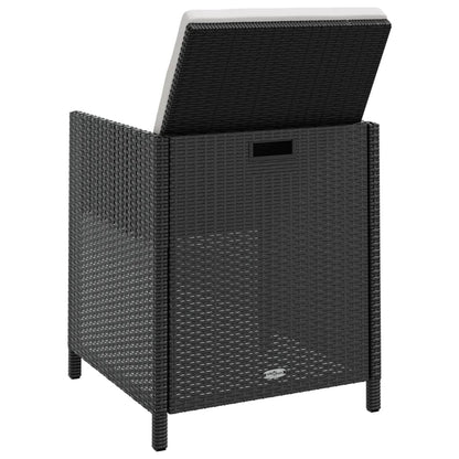 13-Delige Tuinset Poly Rattan En Acaciahout Zwart En Bruin 1
