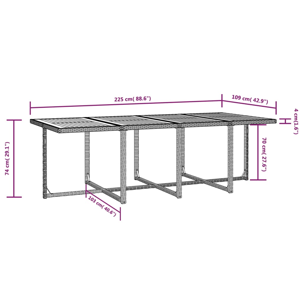 13-Delige Tuinset Poly Rattan En Acaciahout Zwart En Bruin 1