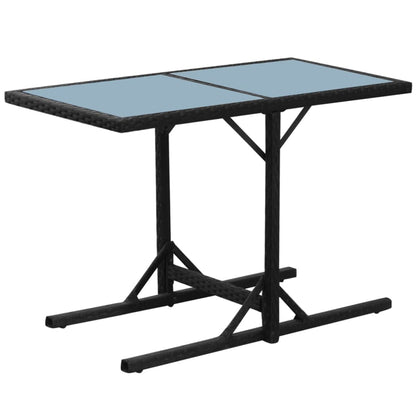 Bistroset Met Kussens Poly Rattan Zwart
