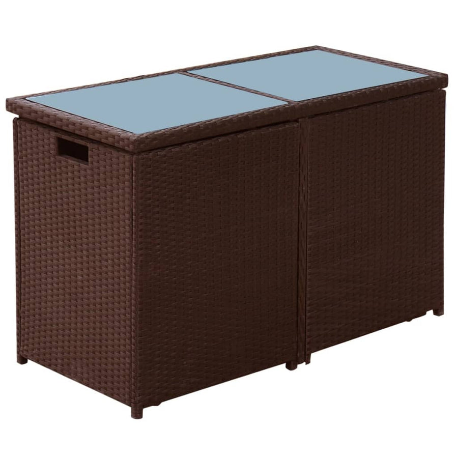 Bistroset Met Kussens Poly Rattan Bruin
