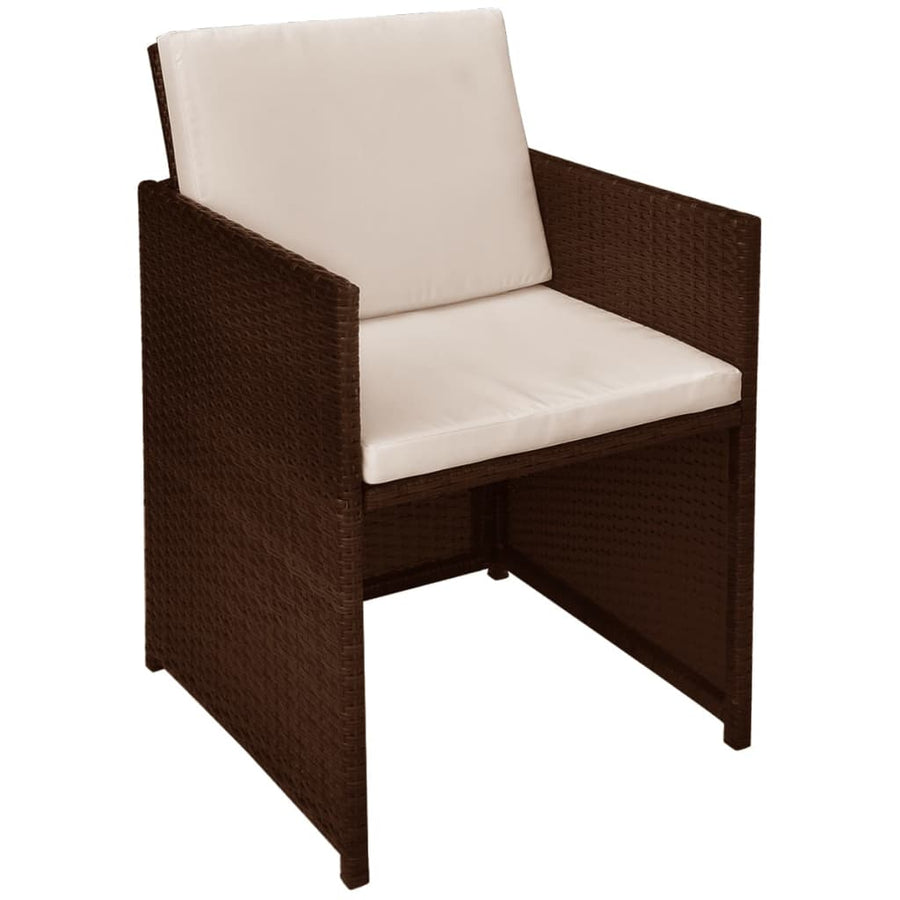 Bistroset Met Kussens Poly Rattan Bruin