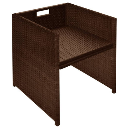 Bistroset Met Kussens Poly Rattan Bruin