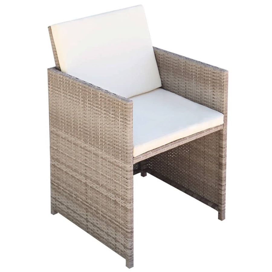 Bistroset Met Kussens Poly Rattan Beige