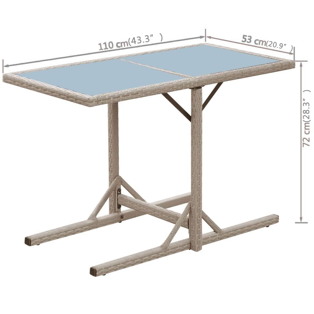 Bistroset Met Kussens Poly Rattan Beige